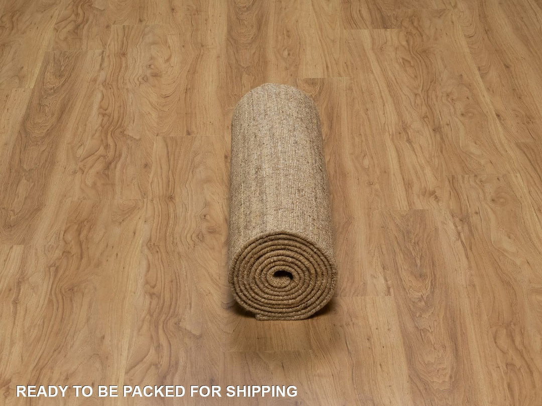 2'8" x 12'0" New Hand Loomed Brown Wool Runner Oriental Rug - MOA10292161