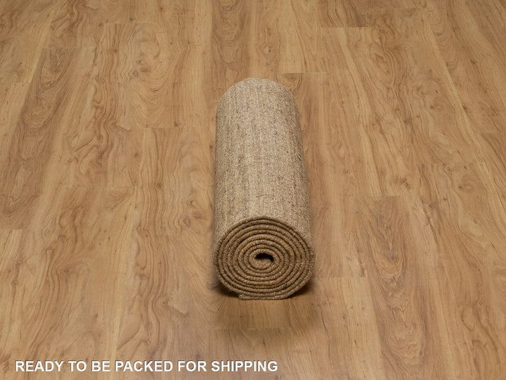 2'8" x 12'0" New Hand Loomed Brown Wool Runner Oriental Rug - MOA10292161