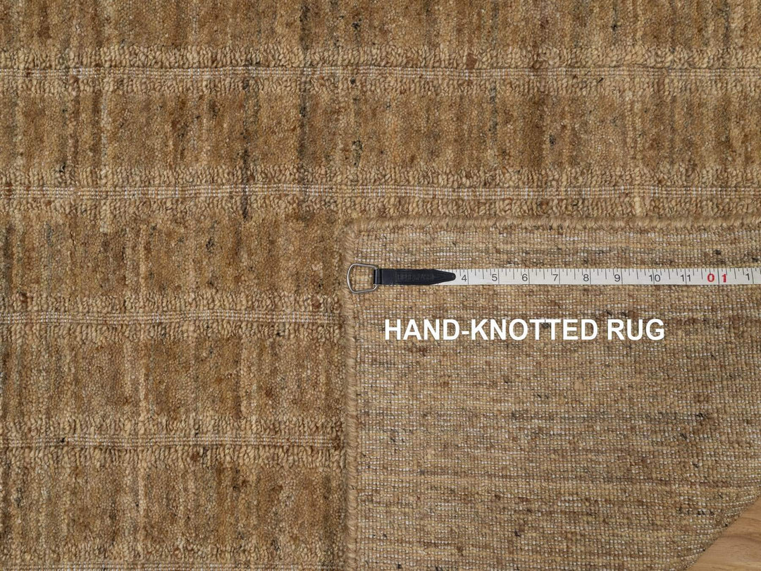 2'8" x 12'0" New Hand Loomed Brown Wool Runner Oriental Rug - MOA10292161