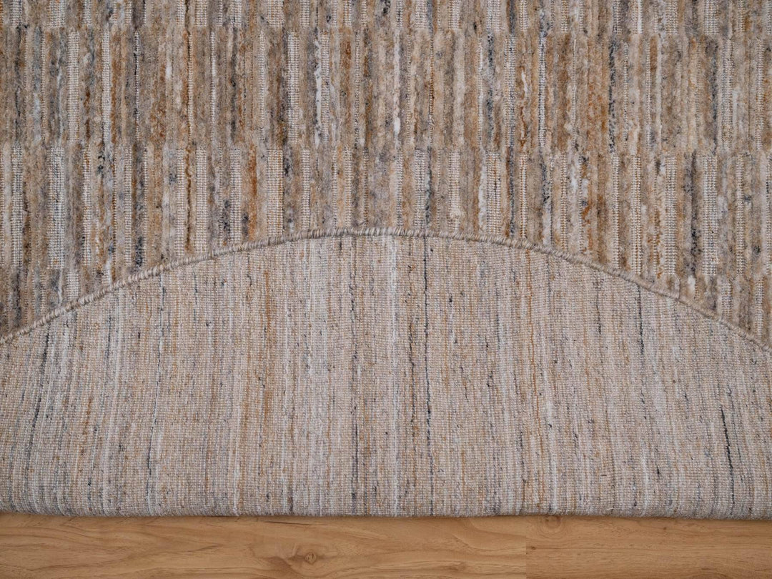6'0" x 6'0" New Hand Loomed Brown Polyester Round Oriental Rug - MOA10292162