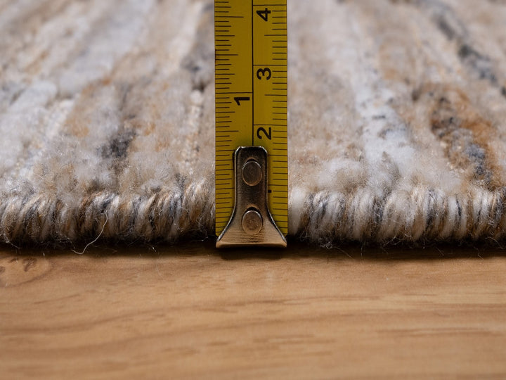 6'0" x 6'0" New Hand Loomed Brown Wool Round Oriental Rug - MOA10292162