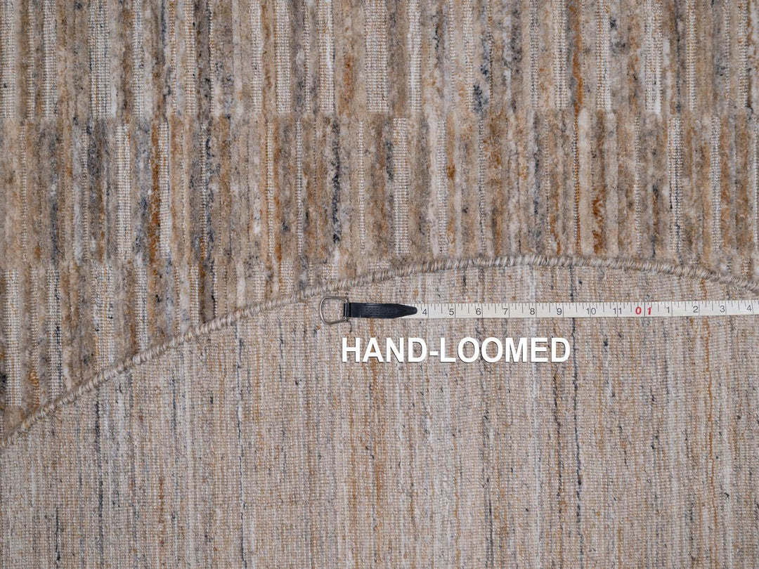 6'0" x 6'0" New Hand Loomed Brown Wool Round Oriental Rug - MOA10292162