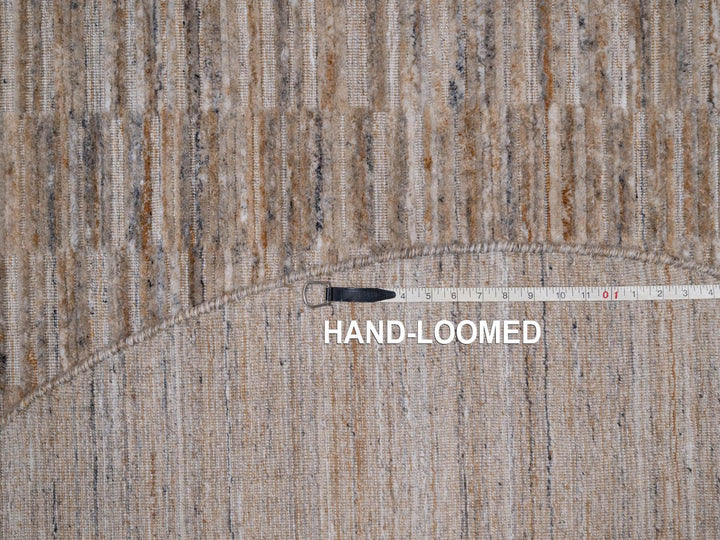 6'0" x 6'0" New Hand Loomed Brown Wool Round Oriental Rug - MOA10292162