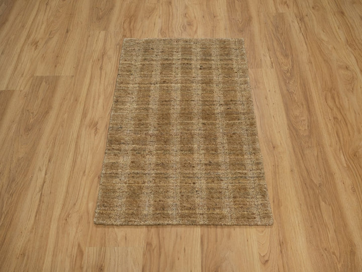 2'1" x 3'0" New Hand Loomed Brown Wool Rectangle Oriental Rug - MOA10292164