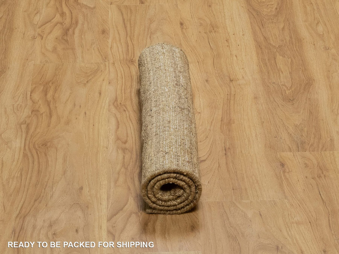 2'0" x 3'0" New Hand Loomed Brown Wool Rectangle Oriental Rug - MOA10292165