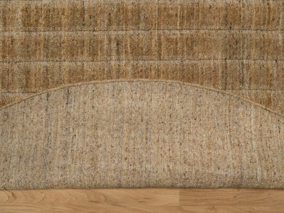 8'0" x 8'0" New Hand Loomed Brown Wool Round Oriental Rug - MOA10292166