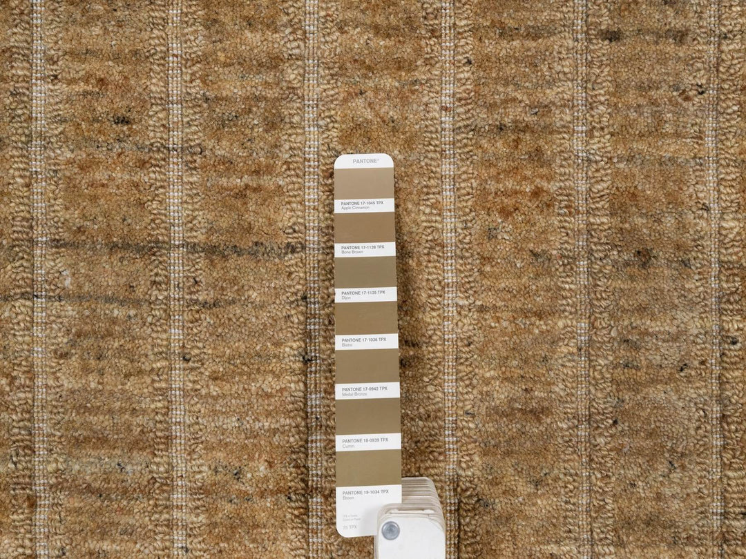 8'0" x 8'0" New Hand Loomed Brown Wool Round Oriental Rug - MOA10292166