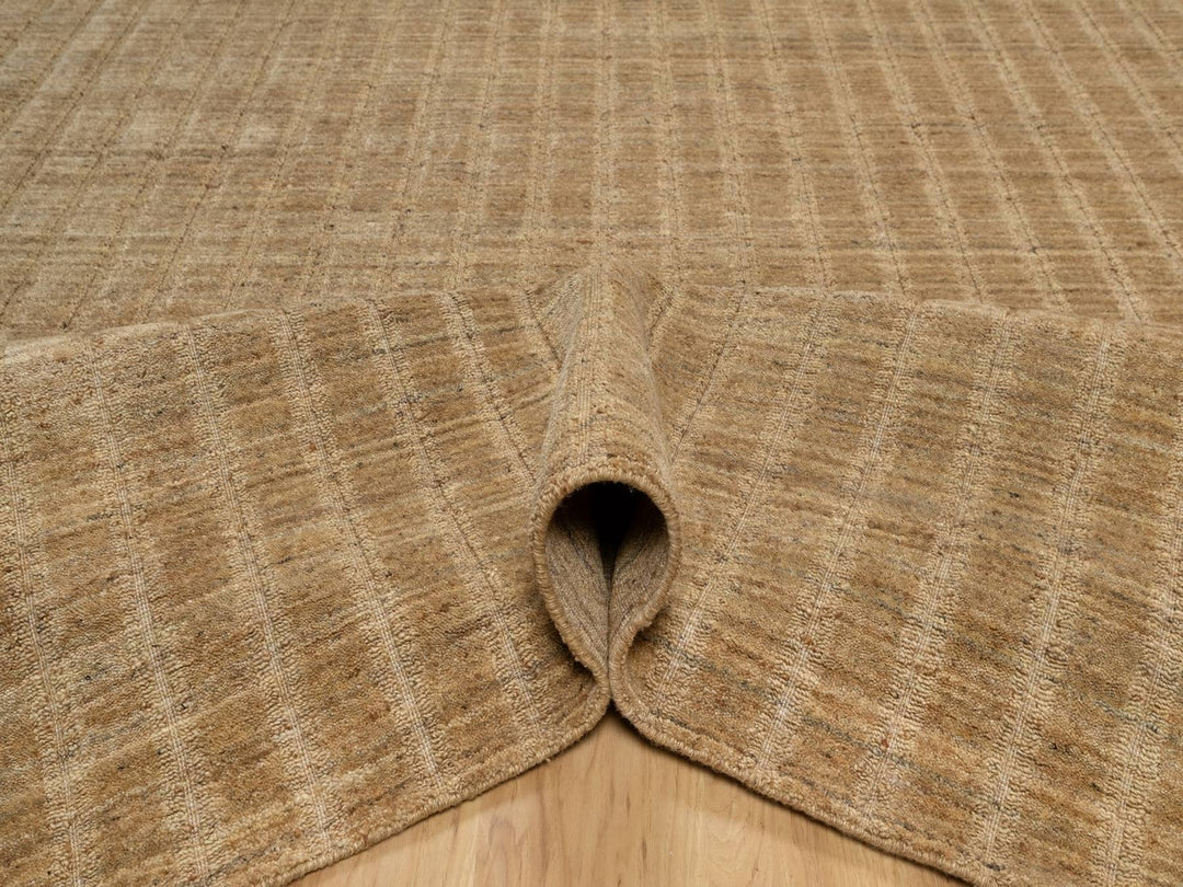 8'1" x 10'0" New Hand Loomed Brown Wool Rectangle Oriental Rug - MOA10292168