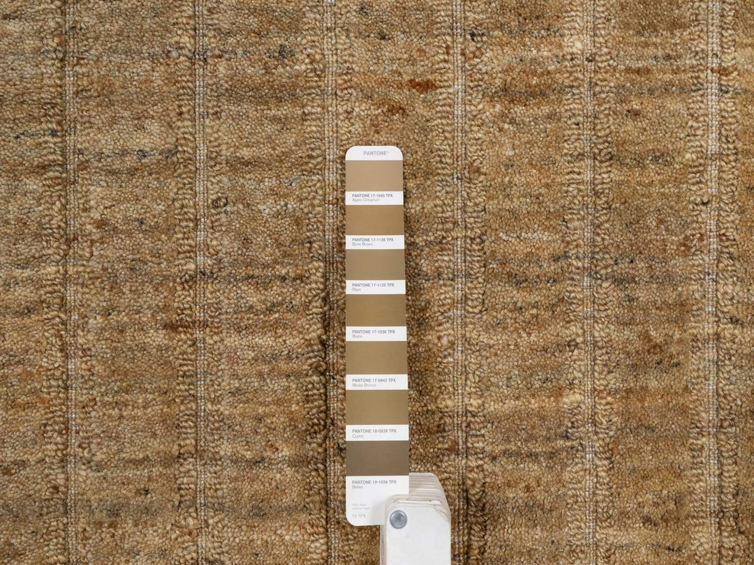 8'1" x 10'0" New Hand Loomed Brown Wool Rectangle Oriental Rug - MOA10292168