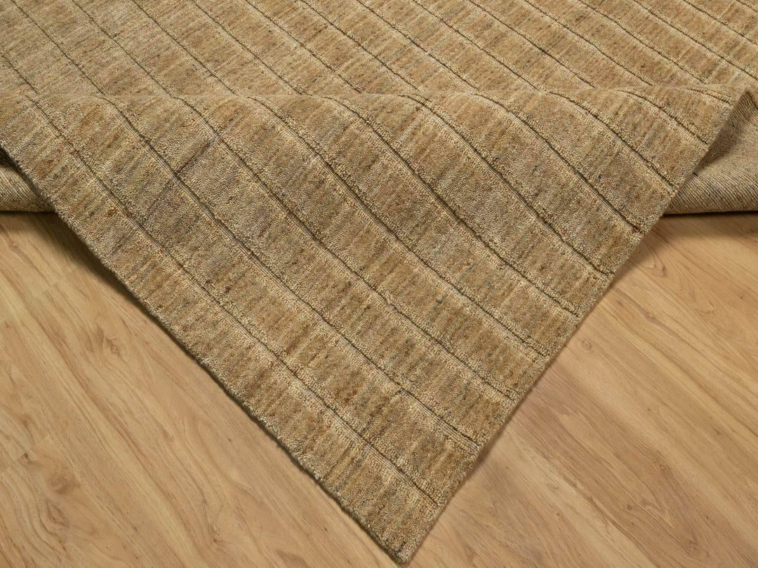 9'0" x 12'1" New Hand Loomed Brown Wool Rectangle Oriental Rug - MOA10292169