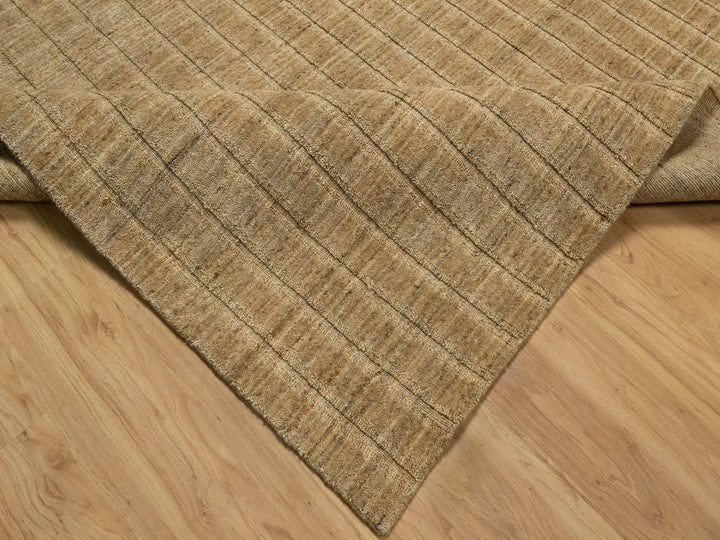 9'0" x 12'1" New Hand Loomed Brown Wool Rectangle Oriental Rug - MOA10292169