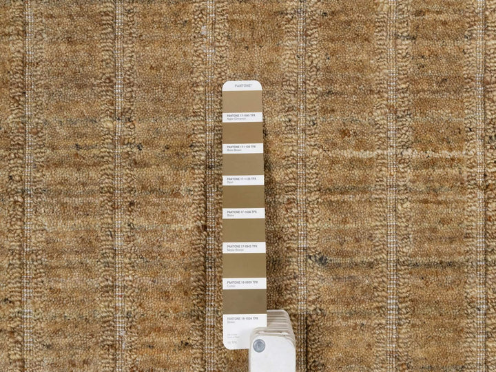 9'0" x 12'1" New Hand Loomed Brown Wool Rectangle Oriental Rug - MOA10292169