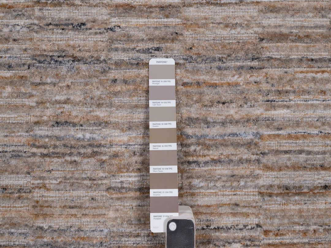 2'6" x 10'1" New Hand Loomed Brown Wool Runner Oriental Rug - MOA10292172