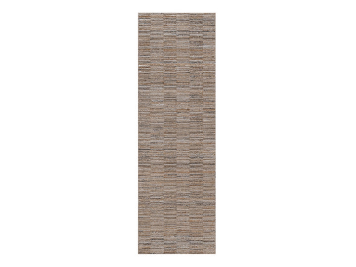 2'7" x 8'0" New Hand Loomed Brown Polyester Runner Oriental Rug - MOA10292173