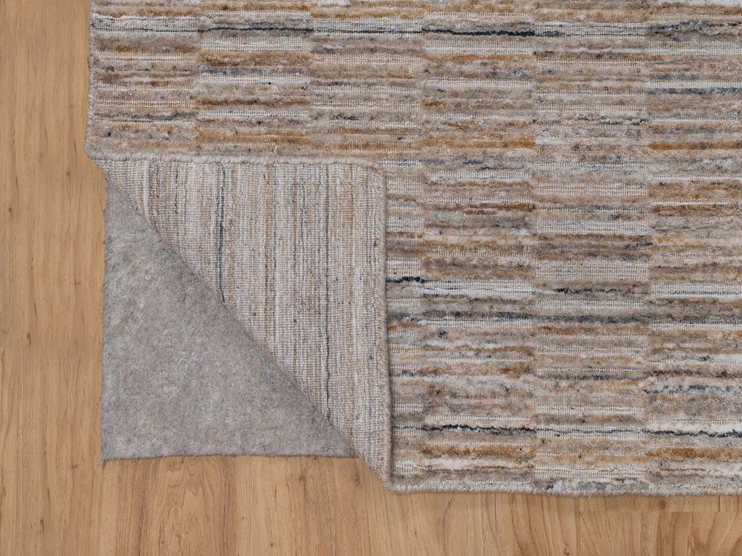 2'7" x 8'0" New Hand Loomed Brown Polyester Runner Oriental Rug - MOA10292173