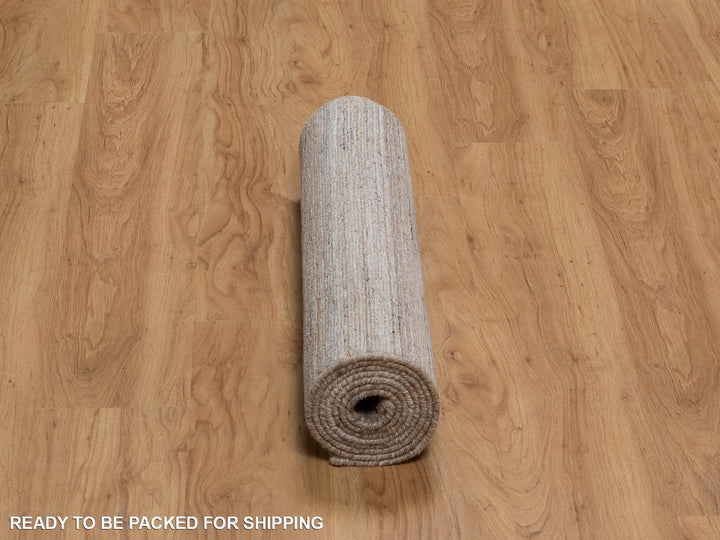 2'7" x 8'0" New Hand Loomed Brown Wool Runner Oriental Rug - MOA10292173