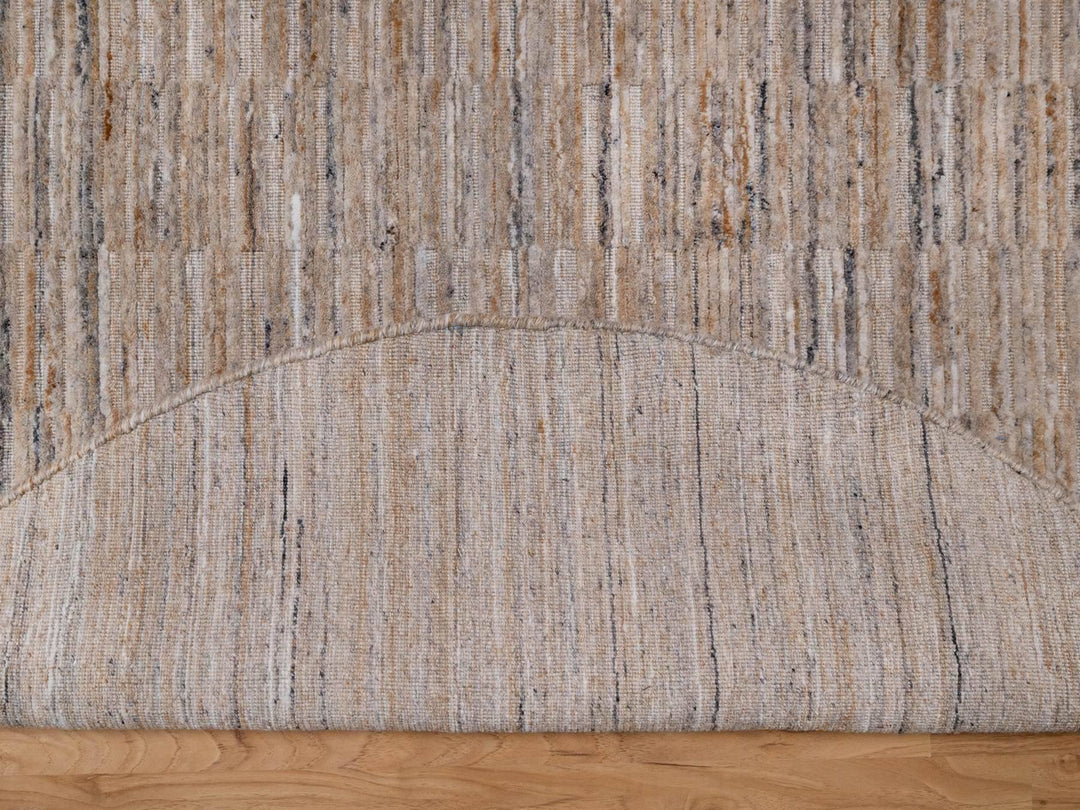 5'0" x 5'0" New Hand Loomed Brown Polyester Round Oriental Rug - MOA10292175