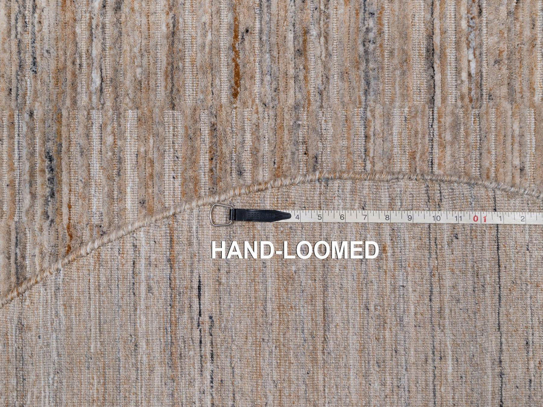 5'0" x 5'0" New Hand Loomed Brown Wool Round Oriental Rug - MOA10292175