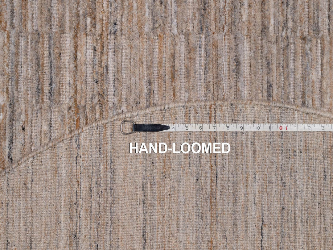 5'0" x 5'0" New Hand Loomed Brown Wool Round Oriental Rug - MOA10292176