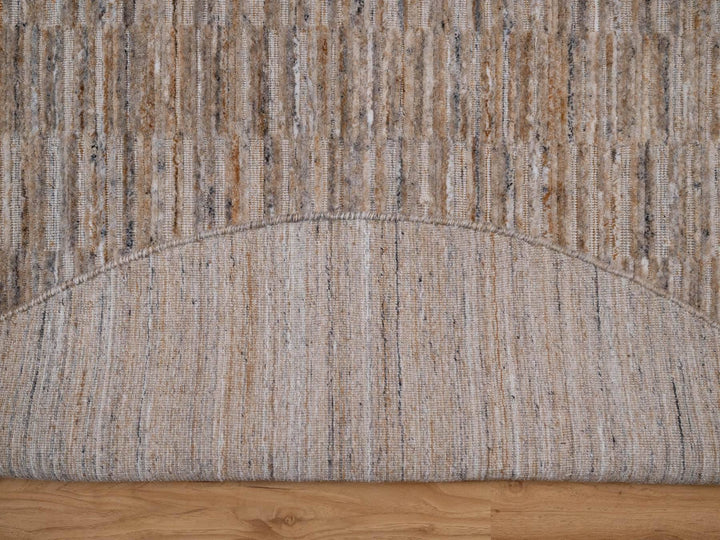 6'1" x 6'1" New Hand Loomed Brown Wool Round Oriental Rug - MOA10292177