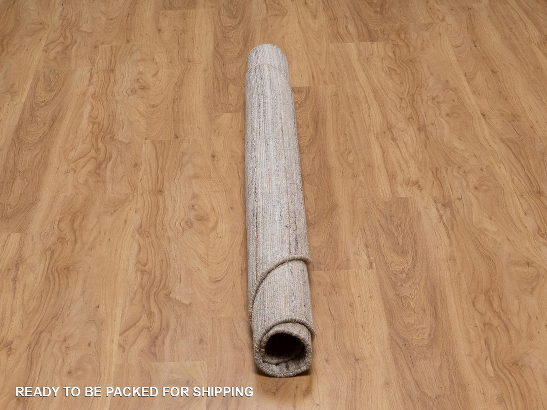 6'1" x 6'1" New Hand Loomed Brown Wool Round Oriental Rug - MOA10292177