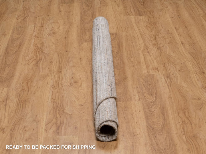 6'1" x 6'1" New Hand Loomed Brown Wool Round Oriental Rug - MOA10292177