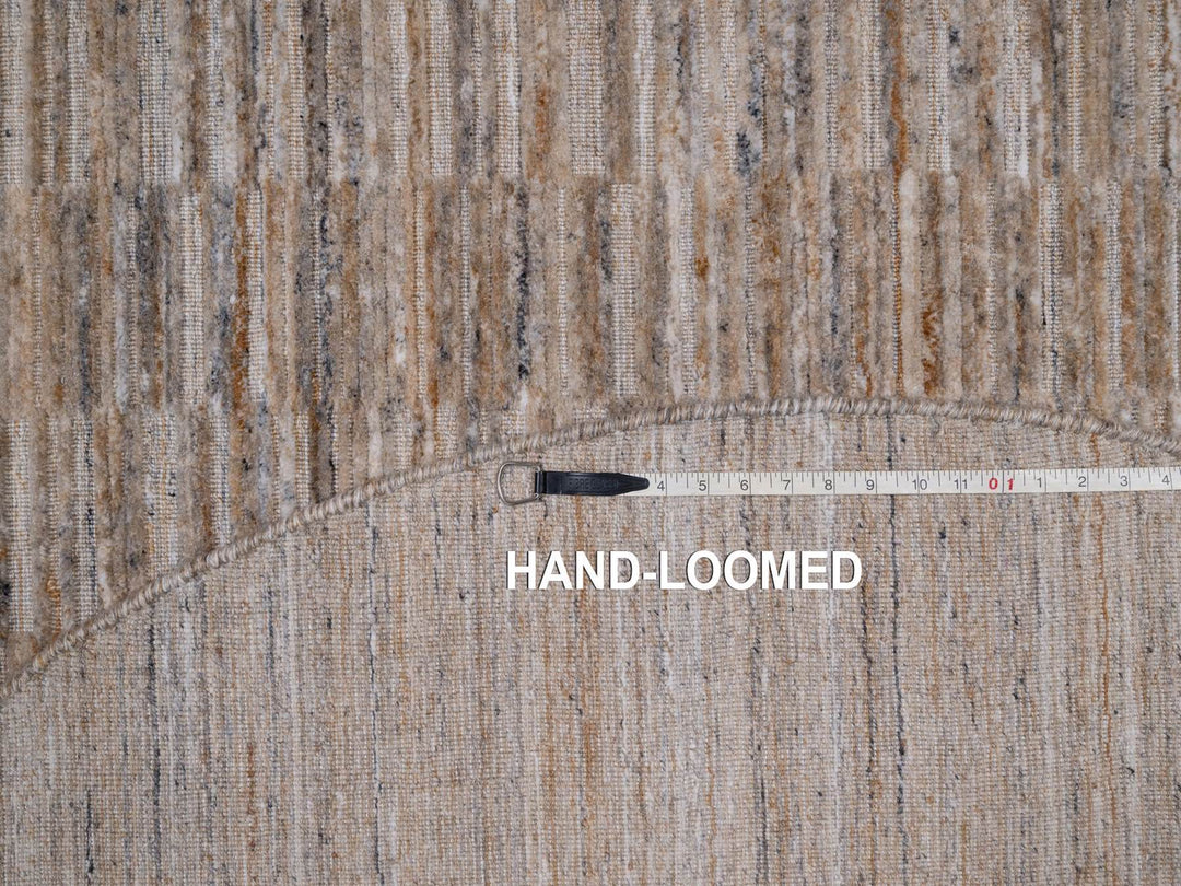 6'1" x 6'1" New Hand Loomed Brown Wool Round Oriental Rug - MOA10292177