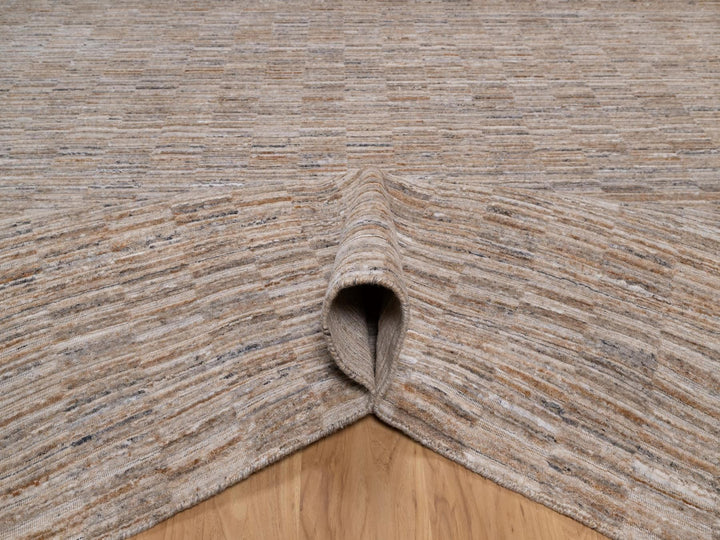 10'0" x 14'1" New Hand Loomed Brown Wool Rectangle Oriental Rug - MOA10292178