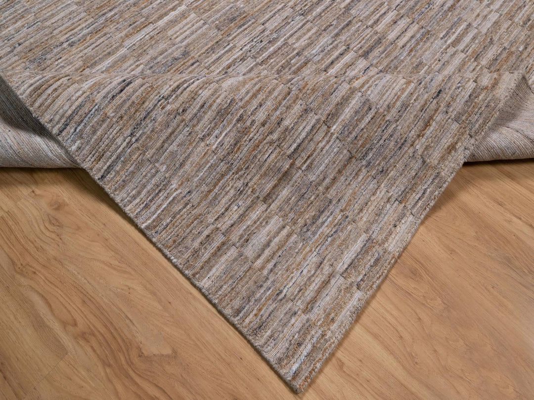 10'0" x 14'1" New Hand Loomed Brown Polyester Rectangle Oriental Rug - MOA10292178