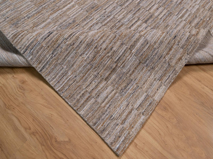 10'0" x 14'1" New Hand Loomed Brown Polyester Rectangle Oriental Rug - MOA10292178