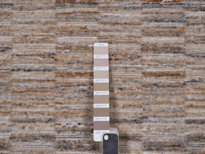 10'0" x 14'1" New Hand Loomed Brown Wool Rectangle Oriental Rug - MOA10292178