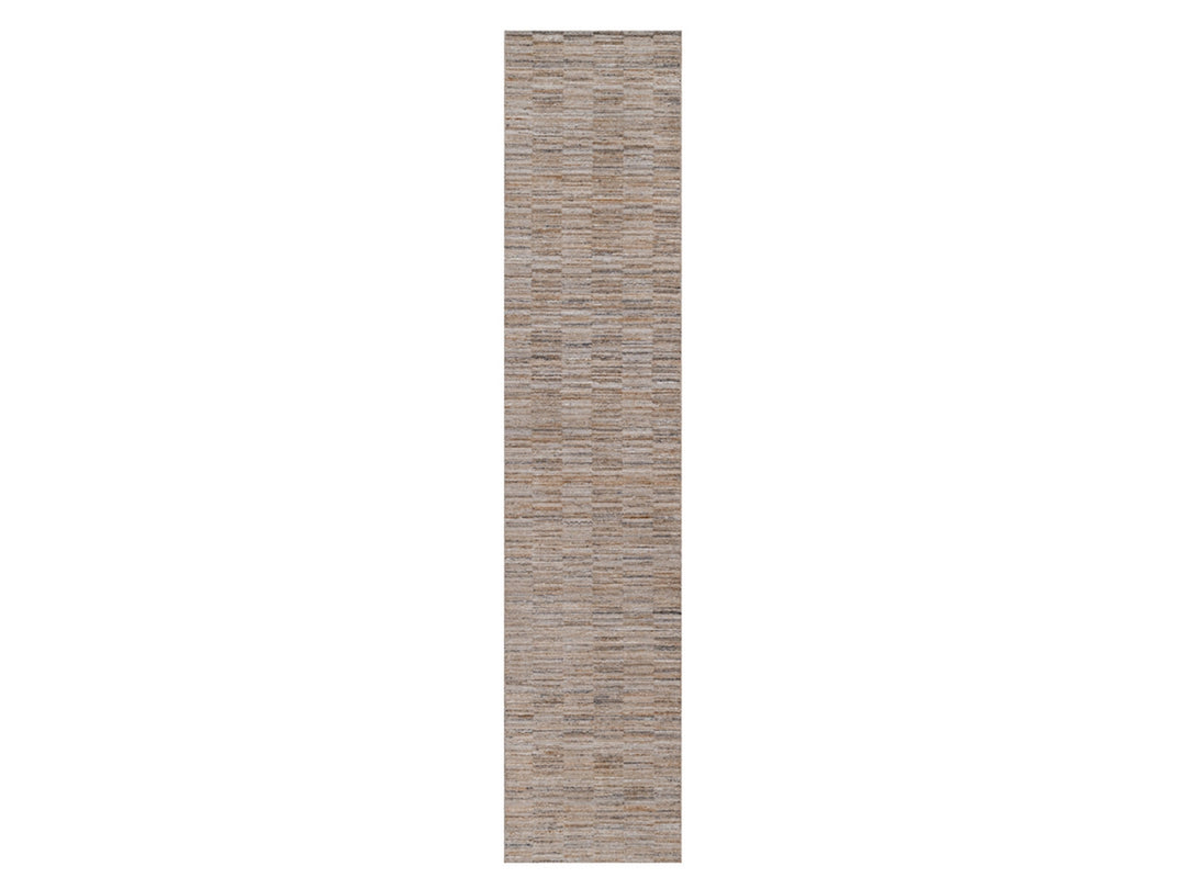 2'6" x 12'0" New Hand Loomed Brown Polyester Runner Oriental Rug - MOA10292180