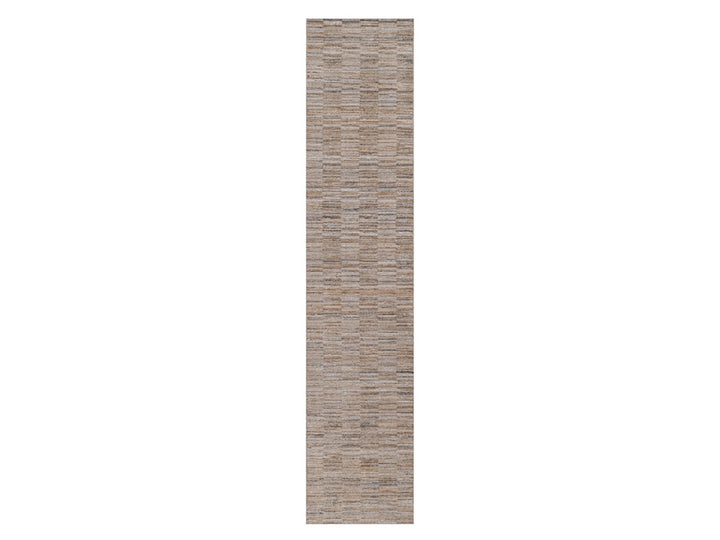 2'6" x 12'0" New Hand Loomed Brown Polyester Runner Oriental Rug - MOA10292180