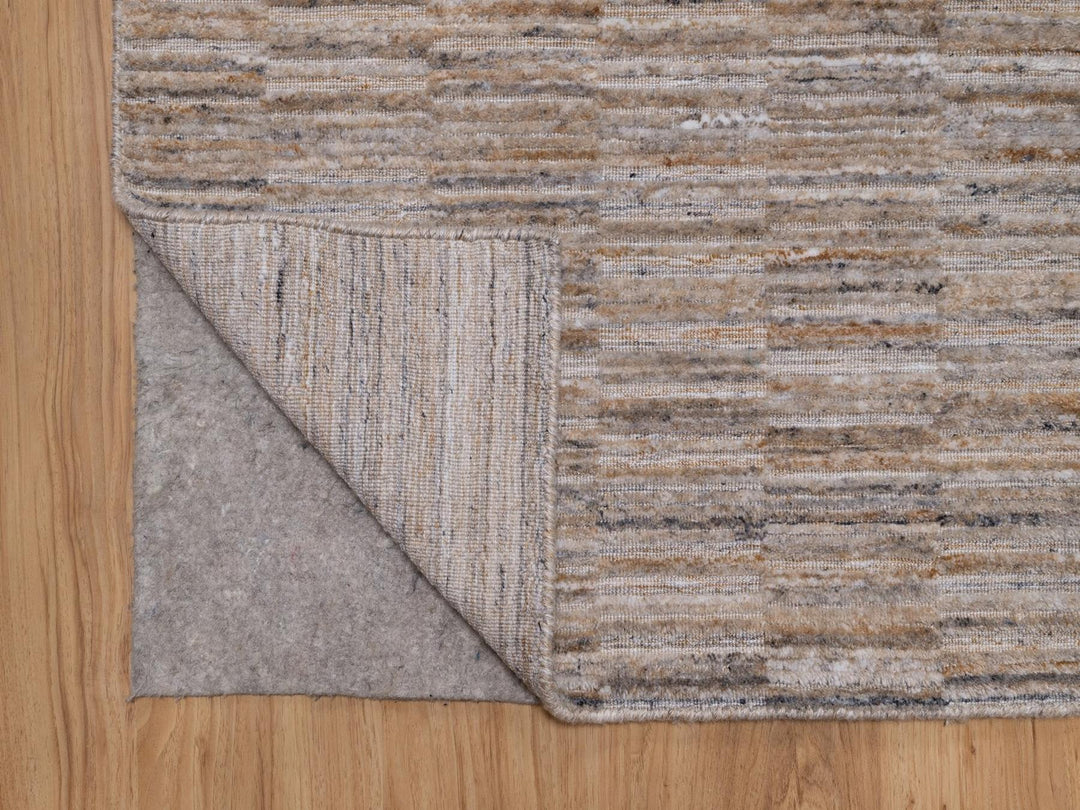 2'6" x 12'0" New Hand Loomed Brown Polyester Runner Oriental Rug - MOA10292180