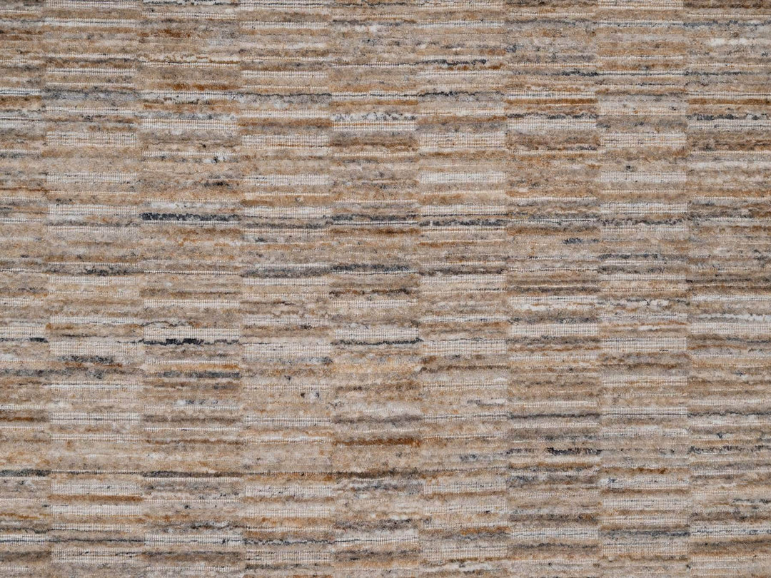 8'0" x 8'0" New Hand Loomed Brown Wool Round Oriental Rug - MOA10292181