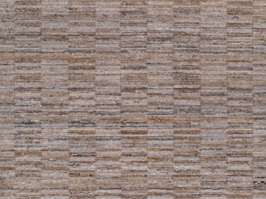 9'2" x 12'1" New Hand Loomed Brown Polyester Rectangle Oriental Rug - MOA10292182
