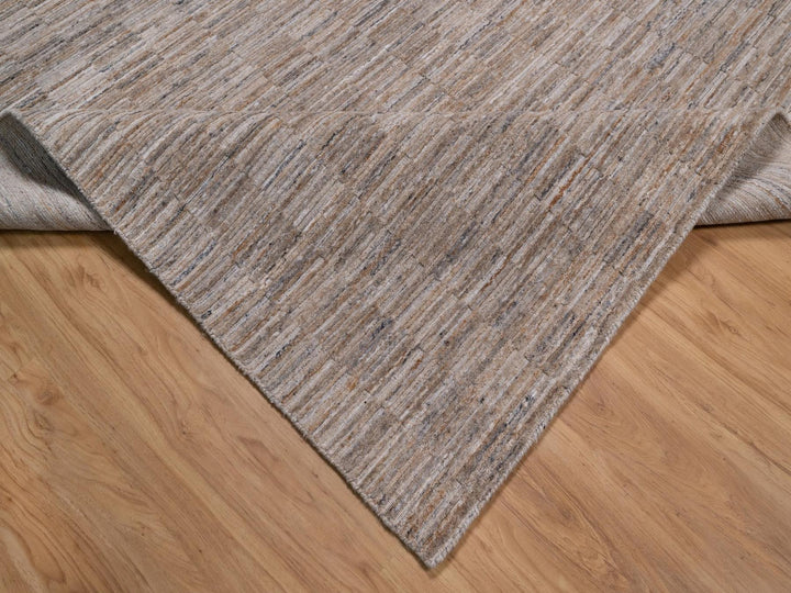 9'1" x 12'1" New Hand Loomed Brown Wool Rectangle Oriental Rug - MOA10292183