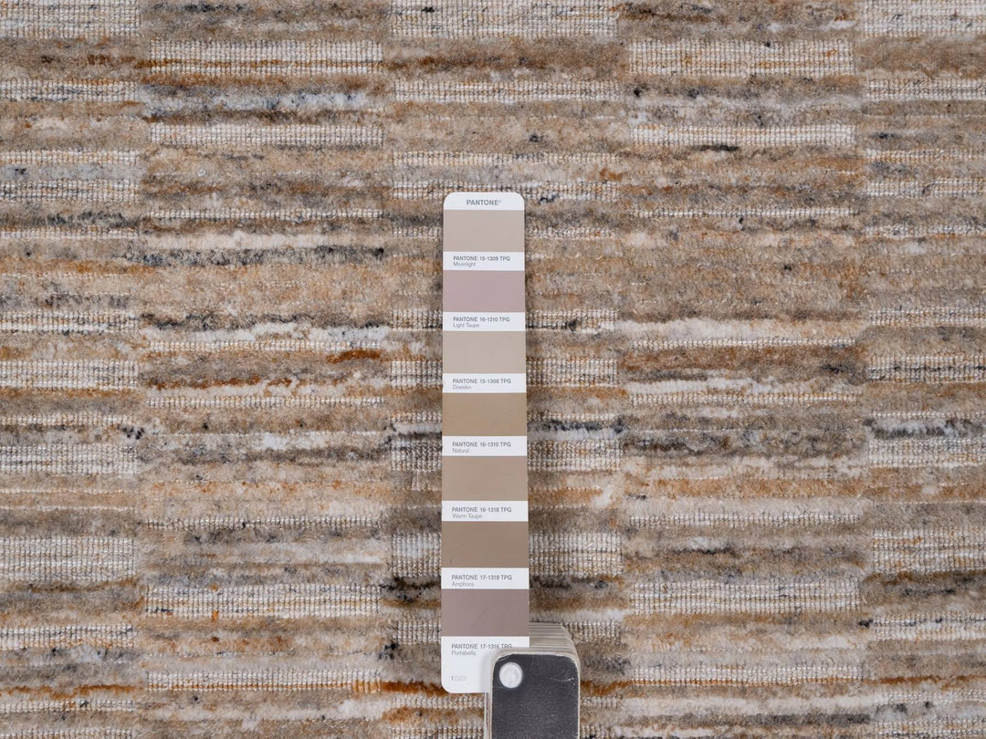 8'2" x 10'1" New Hand Loomed Brown Wool Rectangle Oriental Rug - MOA10292185