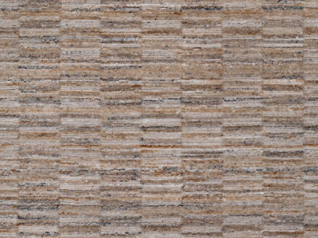 8'2" x 10'1" New Hand Loomed Brown Wool Rectangle Oriental Rug - MOA10292185