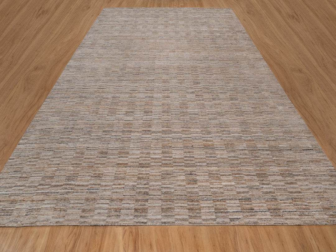 12'1" x 15'0" New Hand Loomed Brown Polyester Rectangle Oriental Rug - MOA10292186