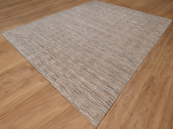 12'1" x 15'0" New Hand Loomed Brown Polyester Rectangle Oriental Rug - MOA10292186
