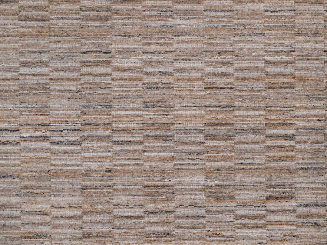 12'1" x 15'0" New Hand Loomed Brown Wool Rectangle Oriental Rug - MOA10292186