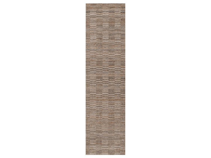 2'7" x 12'0" New Hand Loomed Brown Polyester Runner Oriental Rug - MOA10292187