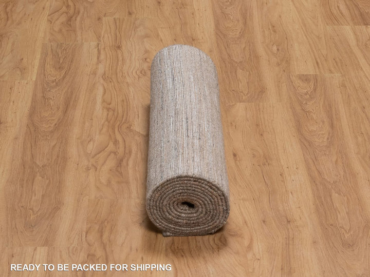 2'7" x 12'0" New Hand Loomed Brown Polyester Runner Oriental Rug - MOA10292187