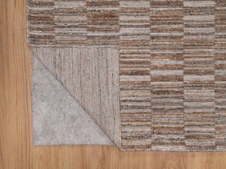 2'7" x 11'11" New Hand Loomed Brown Wool Runner Oriental Rug - MOA10292188