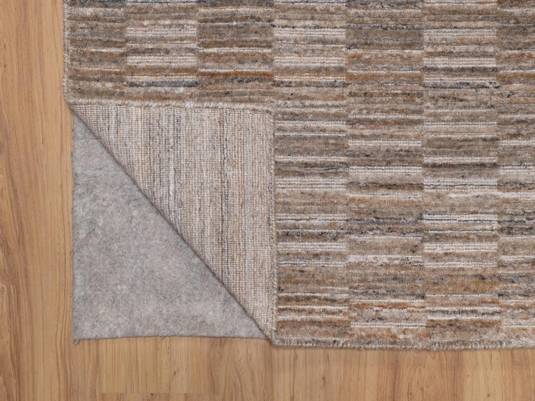 2'7" x 10'0" New Hand Loomed Brown Wool Runner Oriental Rug - MOA10292189