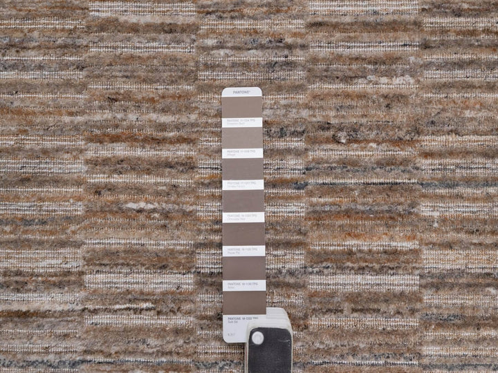 2'7" x 10'0" New Hand Loomed Brown Wool Runner Oriental Rug - MOA10292189