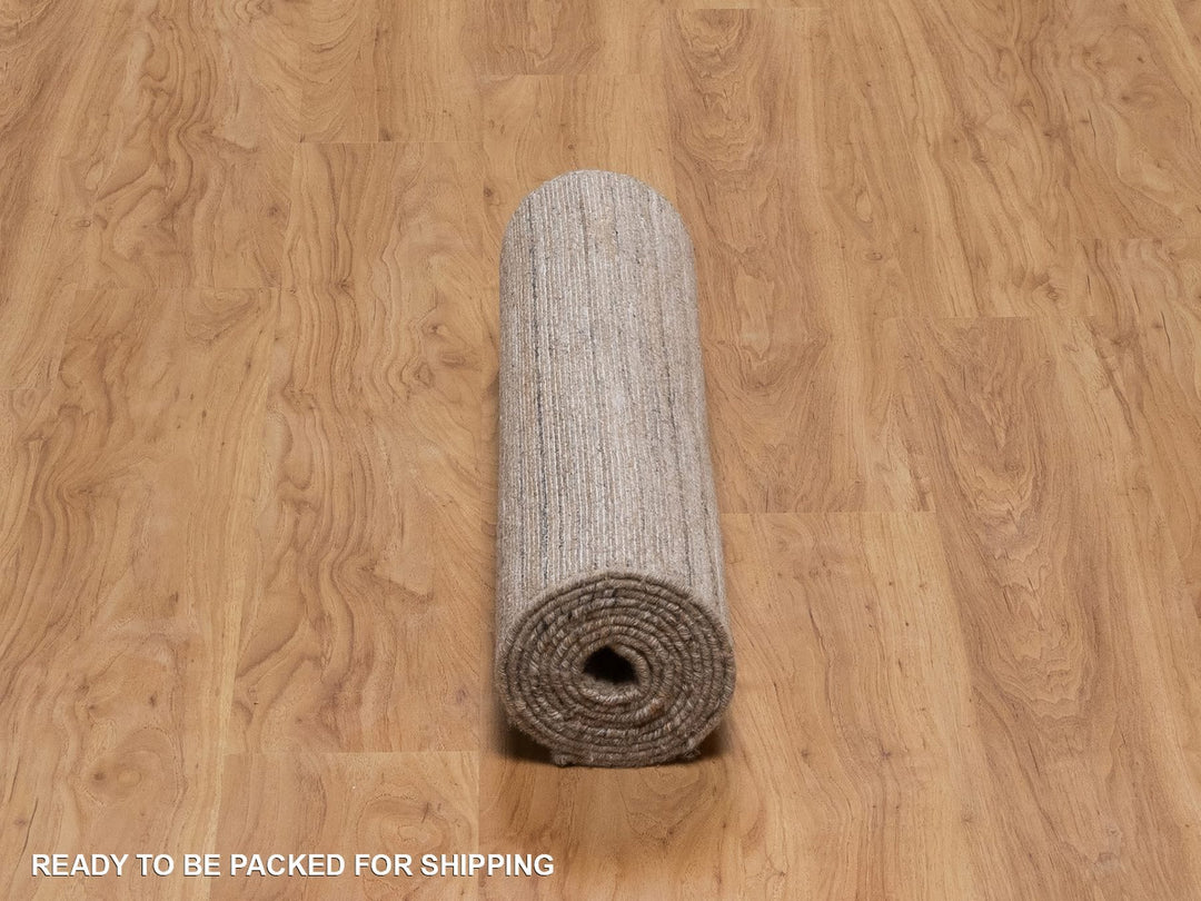 2'7" x 10'0" New Hand Loomed Brown Wool Runner Oriental Rug - MOA10292189