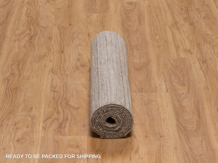 2'7" x 10'0" New Hand Loomed Brown Wool Runner Oriental Rug - MOA10292189