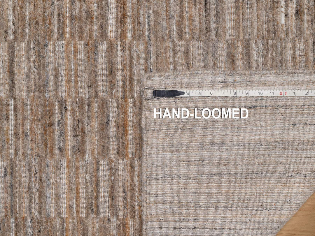 2'7" x 10'0" New Hand Loomed Brown Wool Runner Oriental Rug - MOA10292189